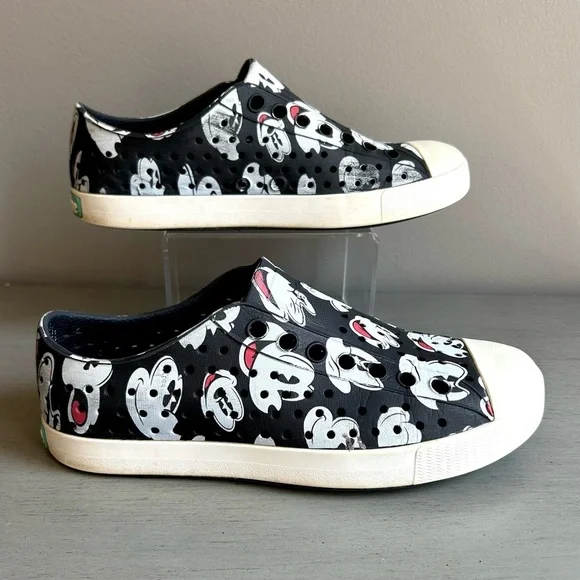 Native Jefferson Disney Parks Mickey Mouse Slip On Shoes Size M3/W5 Black - Picture 9 of 12